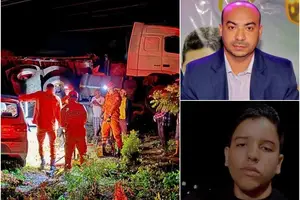 Vereador de Vila Nova do Piauí, Eneas Silva Abreu, e o jovem Luan Kaio Silva Leal morreram em um grave acidente ocorrido na noite deste sábado (7) na BR-316 (Foto: Foto montagem)