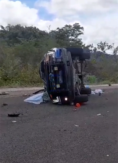 Viatura da Polícia Penal com detentas capota em acidente na região Norte do Piauí