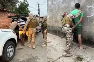 A Polícia Civil do Piauí prendeu, nesta terça-feira (3), dois homens de 23 e 44 anos investigados por roubo majorado pelo uso de arma de fogo. As prisões ocorreram no bairro Itararé, na zona Sudeste de Teresina (Foto: SSP-PI)