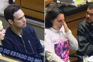 Jairinho e Monique no banco dos réus (Foto: Reprodução)