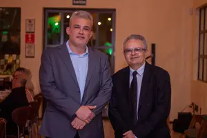 O vice-presidente, Leonardo Viana, e o presidente, Tertulino Passos, do Sindilojas-Pi (Foto: Ascom Sindilojas/PI)