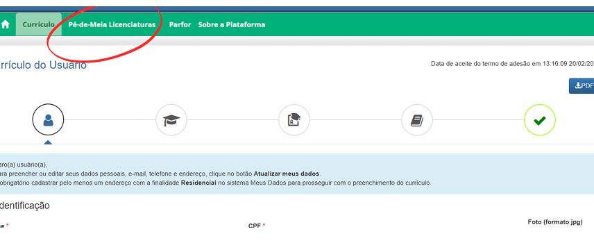 Pé-de-Meia Licenciaturas: saiba como se cadastrar passo 5