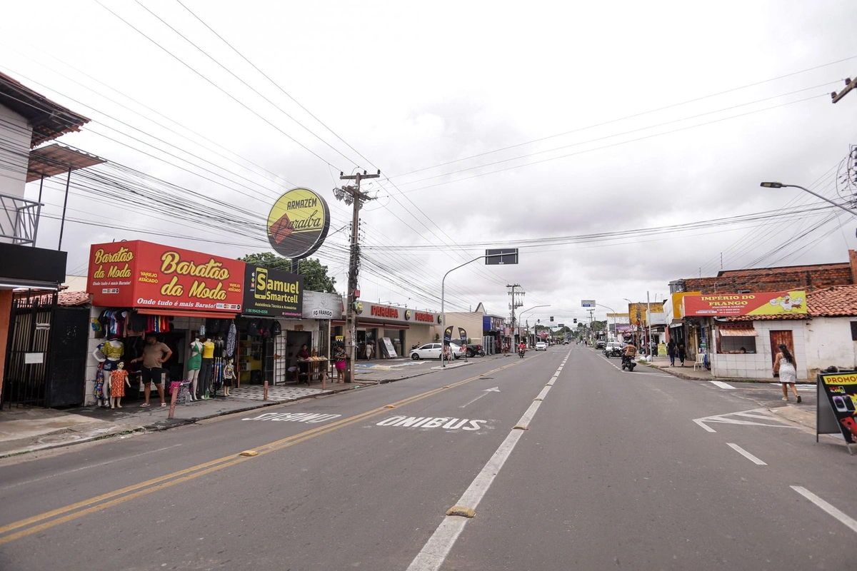 Trecho da Rua Rui Barbosa no bairro São Joaquim em Teresina