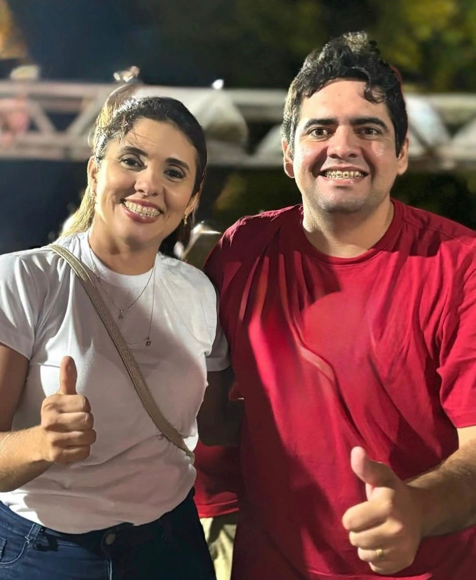 A vice Nathalia e o prefeito Felipe