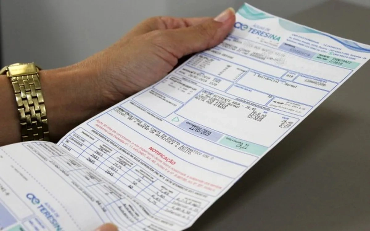 Conta de água em Teresina