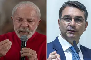 O presidente Luiz Inácio Lula da Silva (PT) e o senador Flávio Bolsonaro, pré-candidato do PL à Presidência (Foto: Eduardo Anizelli e Danilo Verpa)