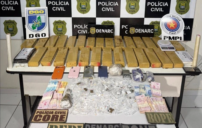 Operação prende oito pessoas e apreende 30 kg de drogas em Teresina e Altos (DENARC)