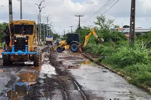 Reparo da Avenida Henry Wall zona sul de Teresina (Foto: Revista40graus)