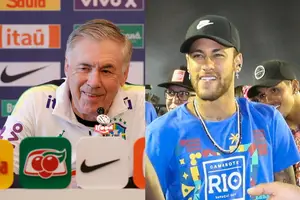 Neymar se despede da Vila antes da convocação de Ancelotti (Foto: Reprodução)