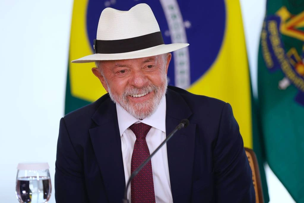 O presidente Luiz Inácio Lula da Silva em solenidade no Palácio do Planalto