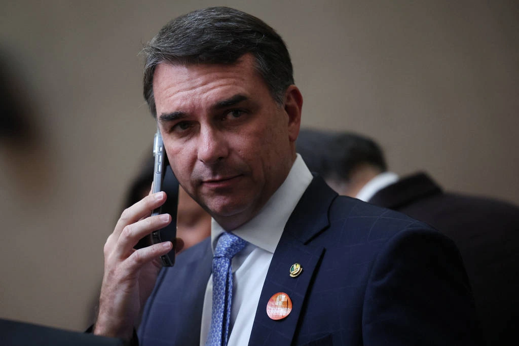 O senador Flávio Bolsonaro (PL-RJ), pré-candidato à Presidência da República