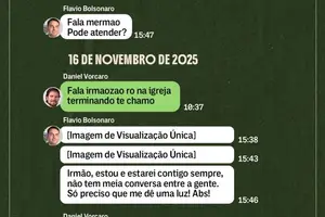 Print de conversa de Flávio Bolsonaro com Daniel Vorcaro (Foto: Intercept)
