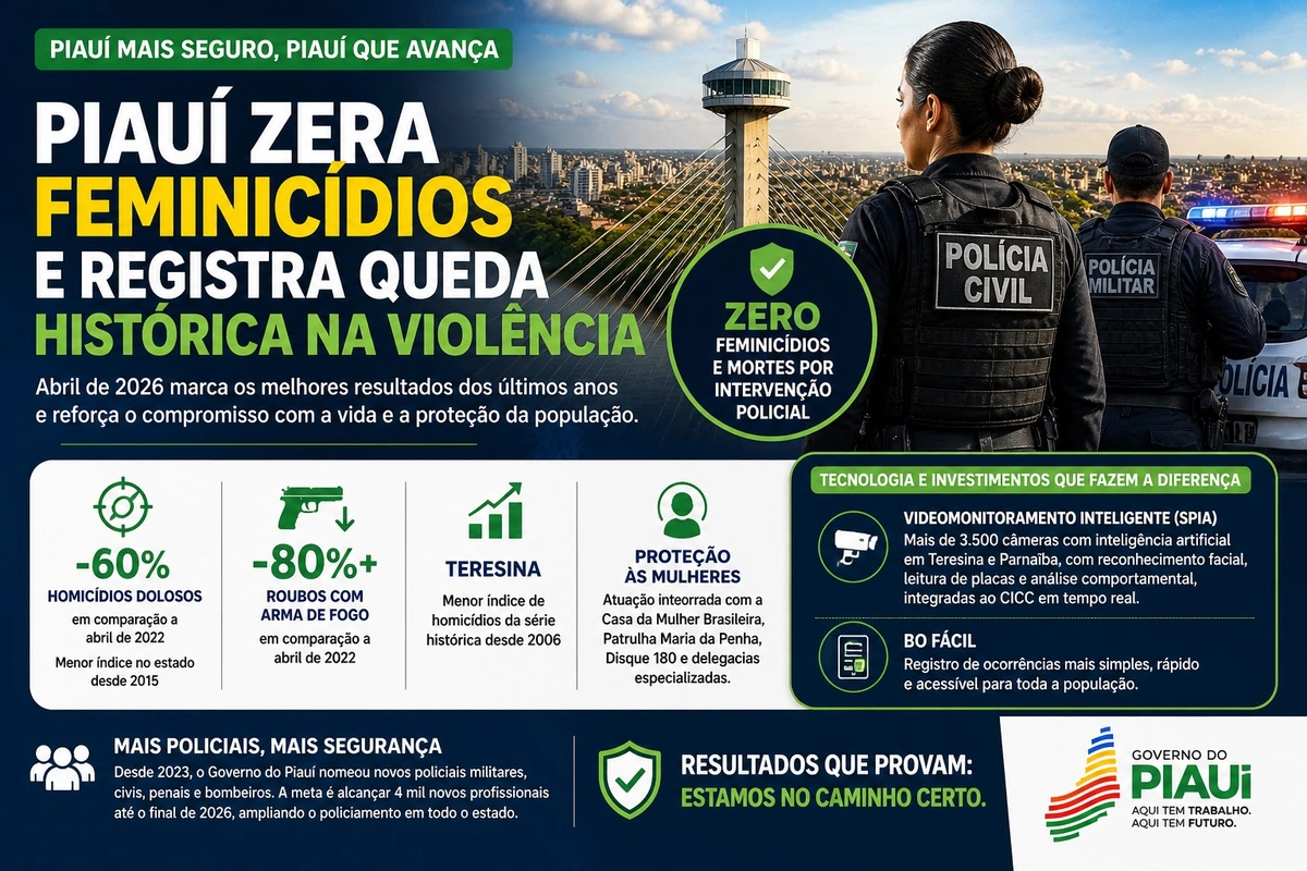 Resultados da segurança pública do Piauí em abril
