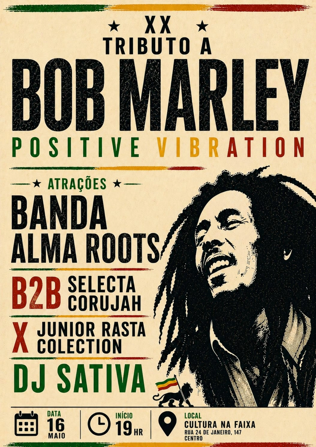 Tributo a bob marley celebra dia nacional do reggae no cultura na faixa, em teresina