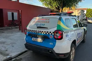 Viatura da PM-PI no local da ocorrência (Foto: Reprodução)