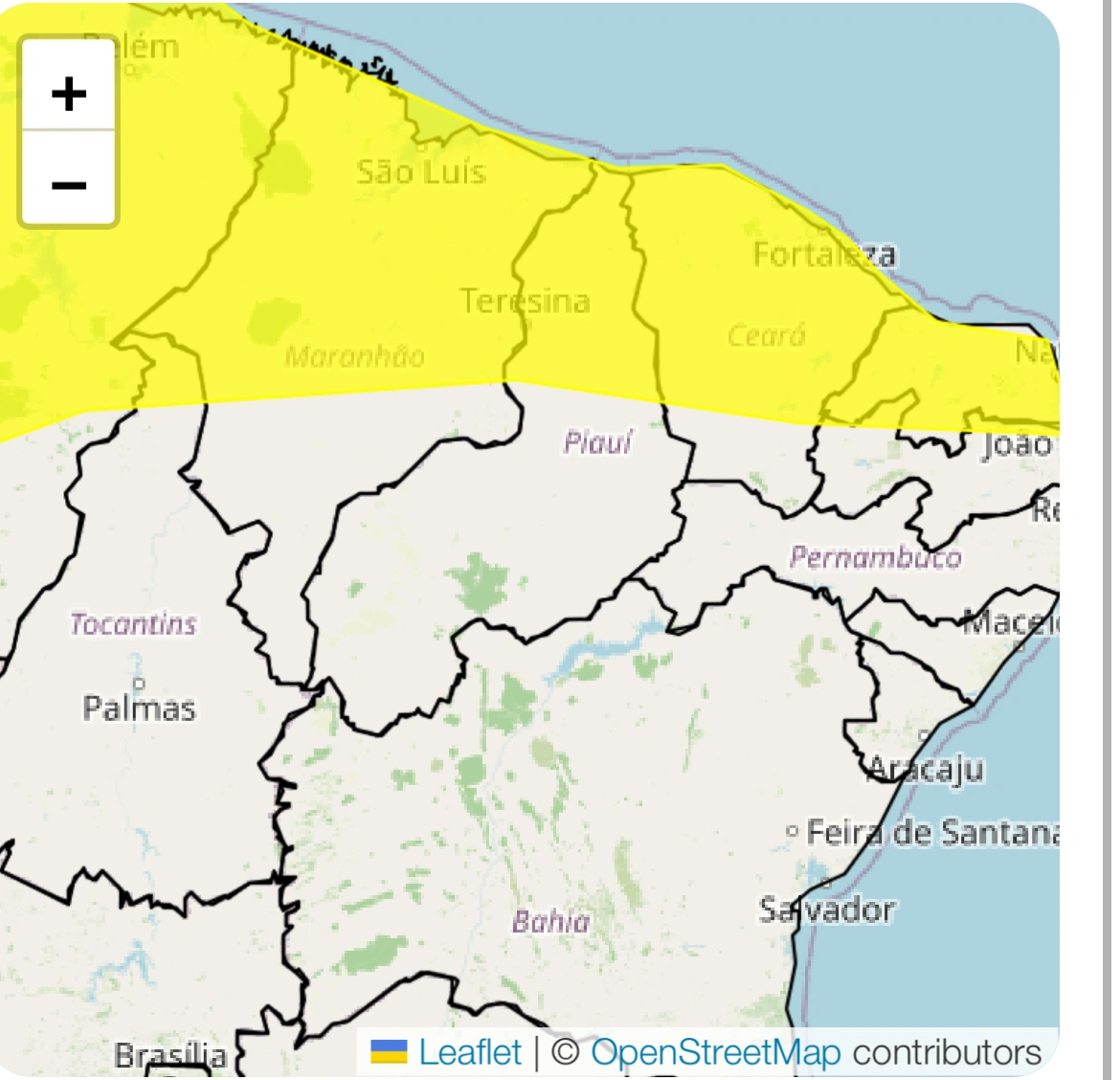 Cidades piauienses sob alerta amarelo de perigo potencial para chuvas e ventos intensos