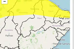 Cidades piauienses sob alerta amarelo de perigo potencial para chuvas e ventos intensos (Foto: Inmet)