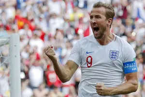 Harry Kane comemora gol contra o Panamá; atacante inglês assumiu artilharia do Mundial (Foto: Antonio Calanni/Associated Press)