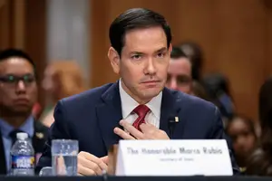 O secretário de Estado americano, Marco Rubio, durante audiência no Senado (Foto: Reuters)