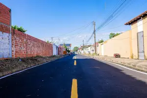 Obras de asfaltamento do governo do estado em Teresina (Foto: Reprodução)
