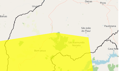 Inmet emite alerta de perigo potencial para baixa umidade em 41 cidades do Piauí