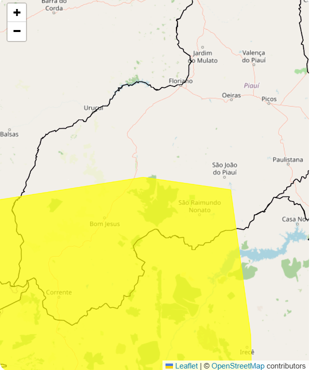 Cidades piauienses sob alerta amarelo de perigo potencial para baixa umidade