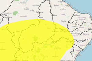 Cidades piauienses sob alerta amarelo de perigo potencial vendaval (Foto: Reprodução | Inmet)